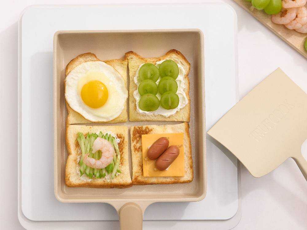 【TRUECOOK/トゥルークック】エッグパン＆フライ返しセット レギュラー ベージュの仕様シーン4