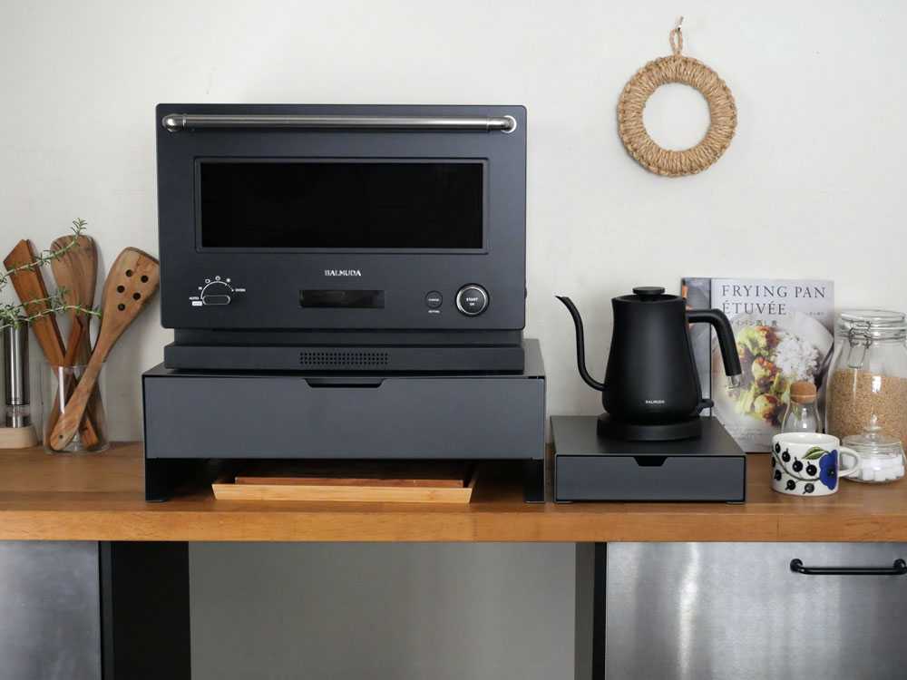 スチール製キッチン家電下収納ラック 《インナーケース付き - HinataLife特別セット》の仕様シーン3