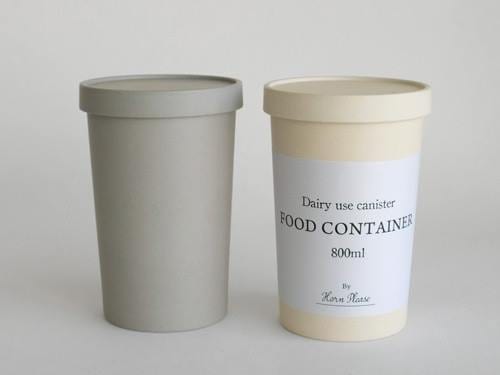Horn Pleaseのエコキャニスター、アイボリー色で蓋が付いた1200mlのプラスチック製容器