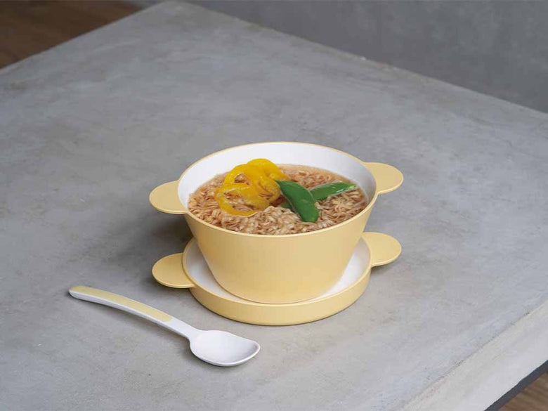 タックキッズスープボウル、プレート、スプーンのセット