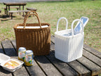 Creer/クレエ ユティル ピクニッククーラーバッグの籐風プラスチック製ピクニックバスケット