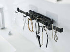 銀色のスチール製タワー フィルムフックサニタリーハンガー本体とシリコーンキャップの画像