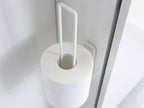 タワー製フィルムフックトイレットペーパーホルダーにトイレットペーパーがセットされたバスルーム
